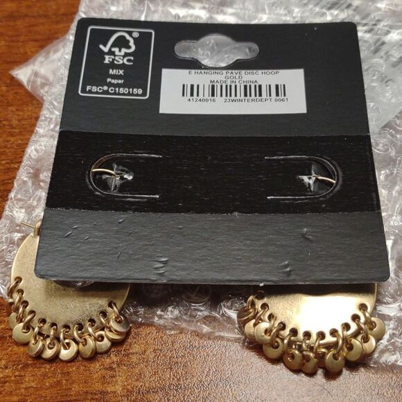 Torrid Beaded Pave Shaky Hoop Earrings - New - Picture 4 of 4